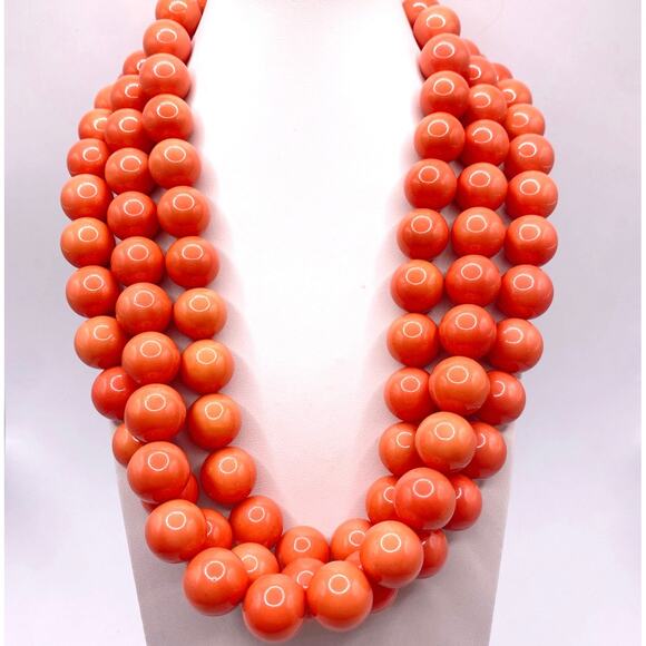 Bohemian Glass in Orange Coral Tone Coated with Sterling and moonstone closure - Picture 5 of 10